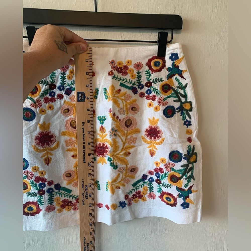 Altar'd State White Mini Skirt with Multicolor Floral Embroidery - Picture 5 of 6